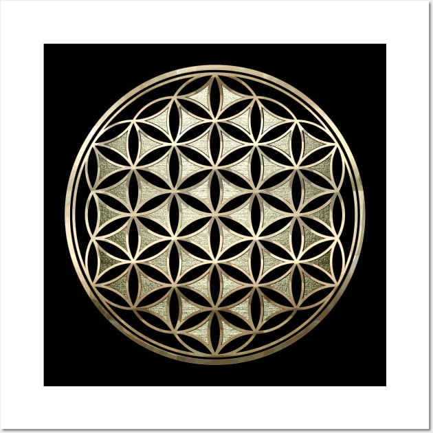 Flower of life metallic embossed Wall Art by Nartissima